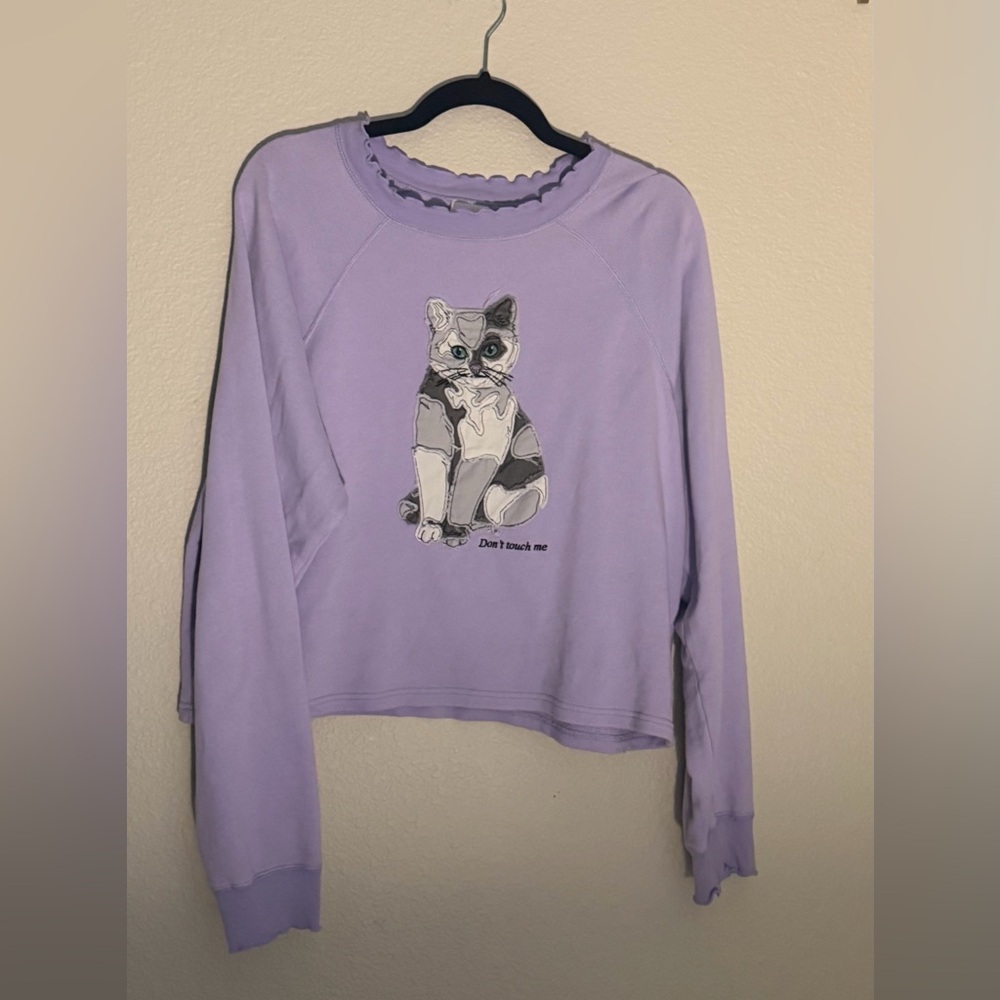 Teddy Fresh Cat Patchwork Lavender Shirt
